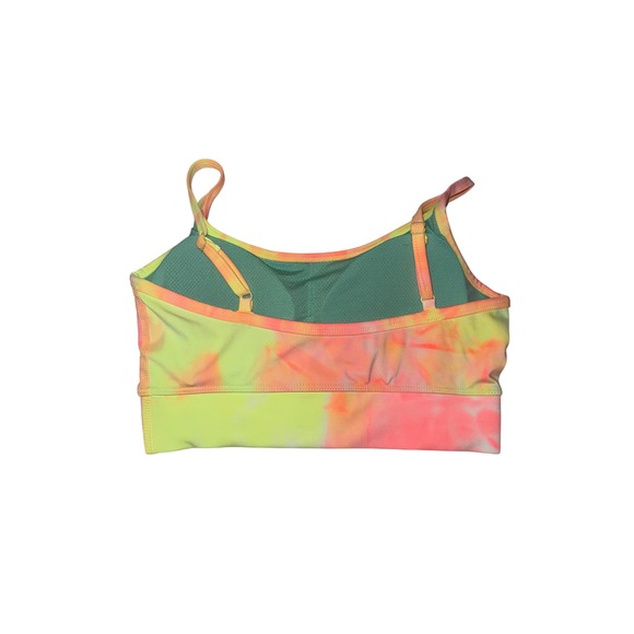 Zenana Neon Tie Dye Sports Bra Adjustable Straps Pink Yellow Large NST-6110D4 - Picture 2 of 3